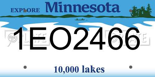 1EO2466 Minnesota License Plate