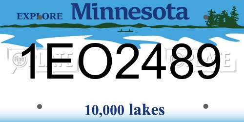 1EO2489 Minnesota License Plate