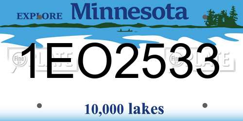 1EO2533 Minnesota License Plate