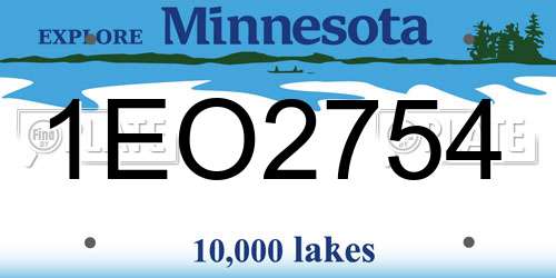 1EO2754 Minnesota License Plate
