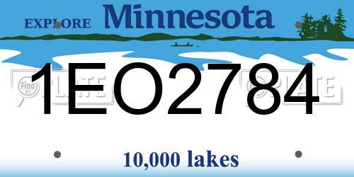 1EO2784 Minnesota License Plate