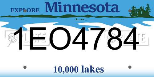 1EO4784 Minnesota License Plate