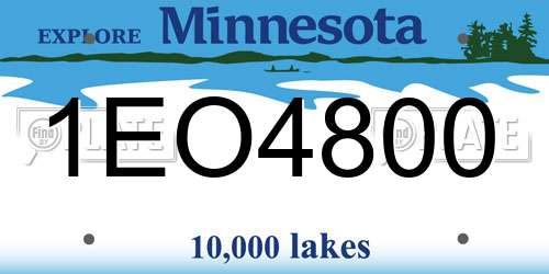 1EO4800 Minnesota License Plate