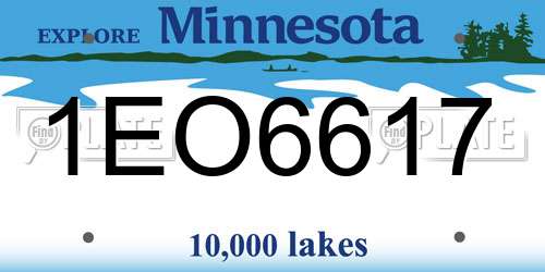 1EO6617 Minnesota License Plate