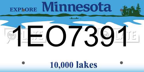 1EO7391 Minnesota License Plate