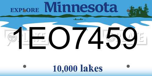 1EO7459 Minnesota License Plate