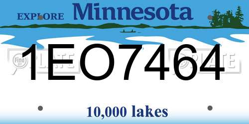 1EO7464 Minnesota License Plate