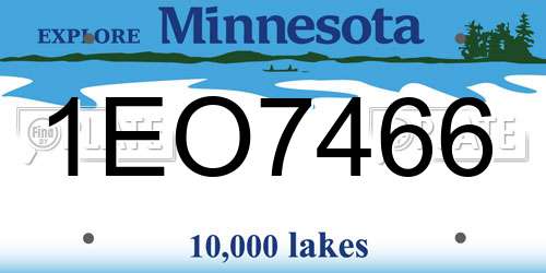 1EO7466 Minnesota License Plate