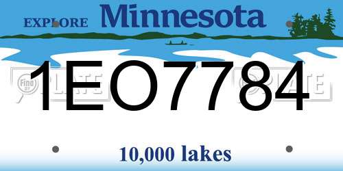 1EO7784 Minnesota License Plate