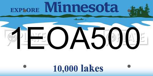 1EOA500 Minnesota License Plate