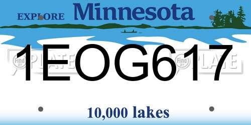 1EOG617 Minnesota License Plate