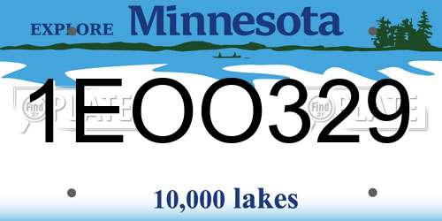 1EOO329 Minnesota License Plate