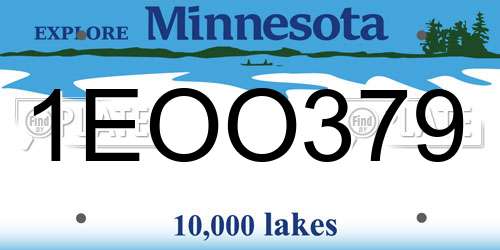 1EOO379 Minnesota License Plate