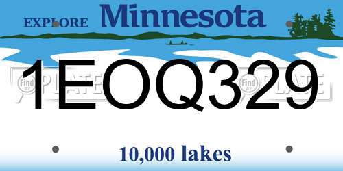 1EOQ329 Minnesota License Plate