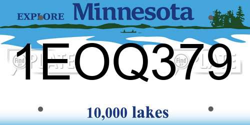 1EOQ379 Minnesota License Plate