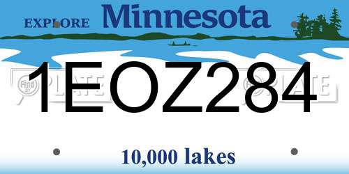1EOZ284 Minnesota License Plate