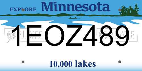 1EOZ489 Minnesota License Plate