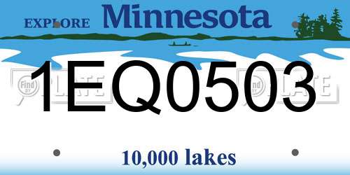 1EQ0503 Minnesota License Plate