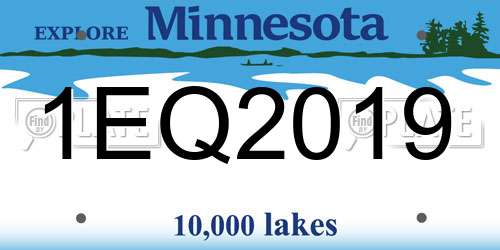 1EQ2019 Minnesota License Plate