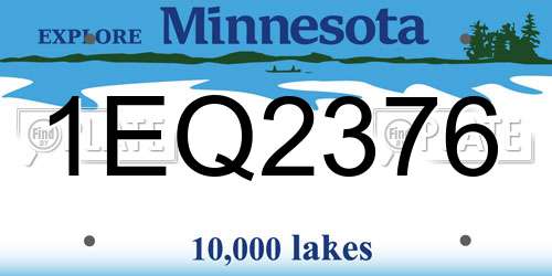1EQ2376 Minnesota License Plate
