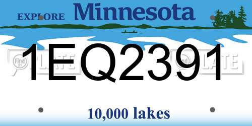 1EQ2391 Minnesota License Plate