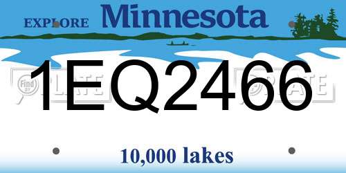 1EQ2466 Minnesota License Plate