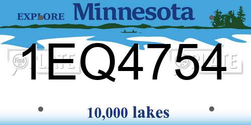 1EQ4754 Minnesota License Plate