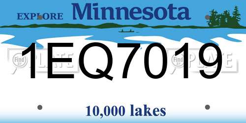 1EQ7019 Minnesota License Plate