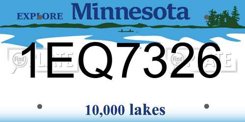 1EQ7326 Minnesota License Plate