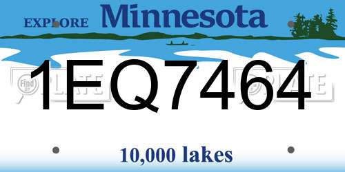 1EQ7464 Minnesota License Plate