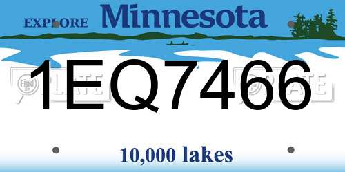 1EQ7466 Minnesota License Plate