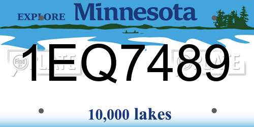 1EQ7489 Minnesota License Plate