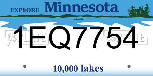 1EQ7754 Minnesota License Plate