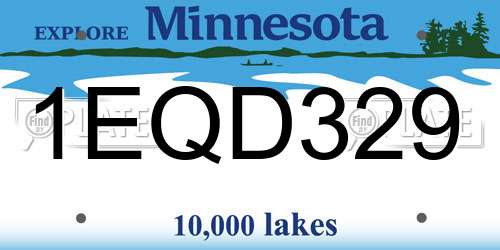 1EQD329 Minnesota License Plate