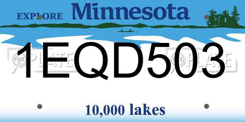 1EQD503 Minnesota License Plate