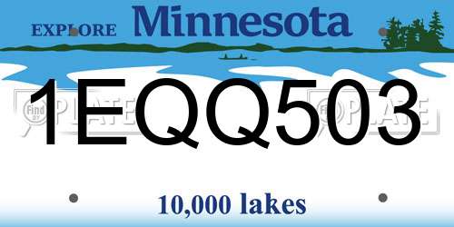 1EQQ503 Minnesota License Plate