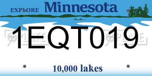 1EQT019 Minnesota License Plate