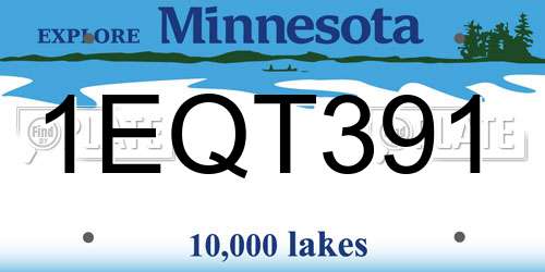 1EQT391 Minnesota License Plate
