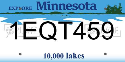 1EQT459 Minnesota License Plate