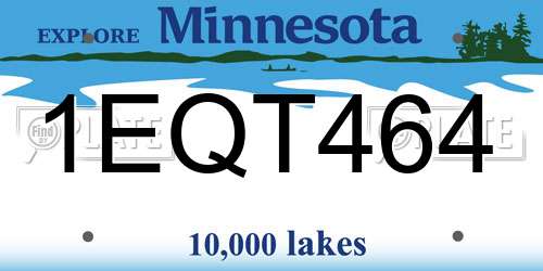 1EQT464 Minnesota License Plate