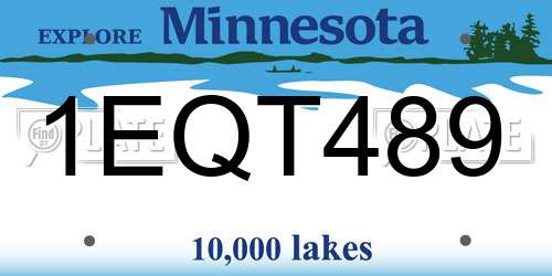 1EQT489 Minnesota License Plate