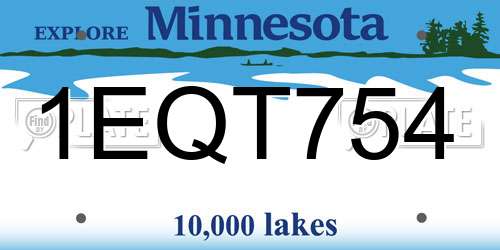 1EQT754 Minnesota License Plate