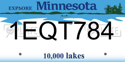 1EQT784 Minnesota License Plate