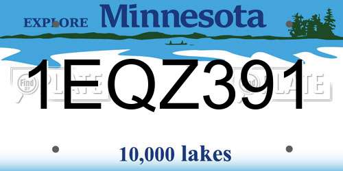 1EQZ391 Minnesota License Plate
