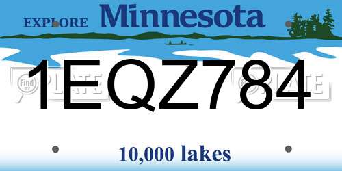 1EQZ784 Minnesota License Plate