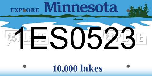 1ES0523 Minnesota License Plate