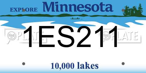 1ES211 Minnesota License Plate