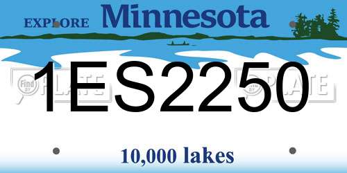 1ES2250 Minnesota License Plate