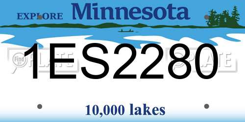 1ES2280 Minnesota License Plate