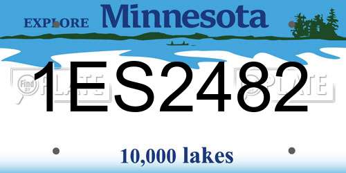 1ES2482 Minnesota License Plate